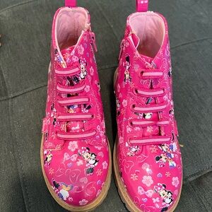 Disney Girls Size 12 Pink Minnie Mouse Zippered Boots